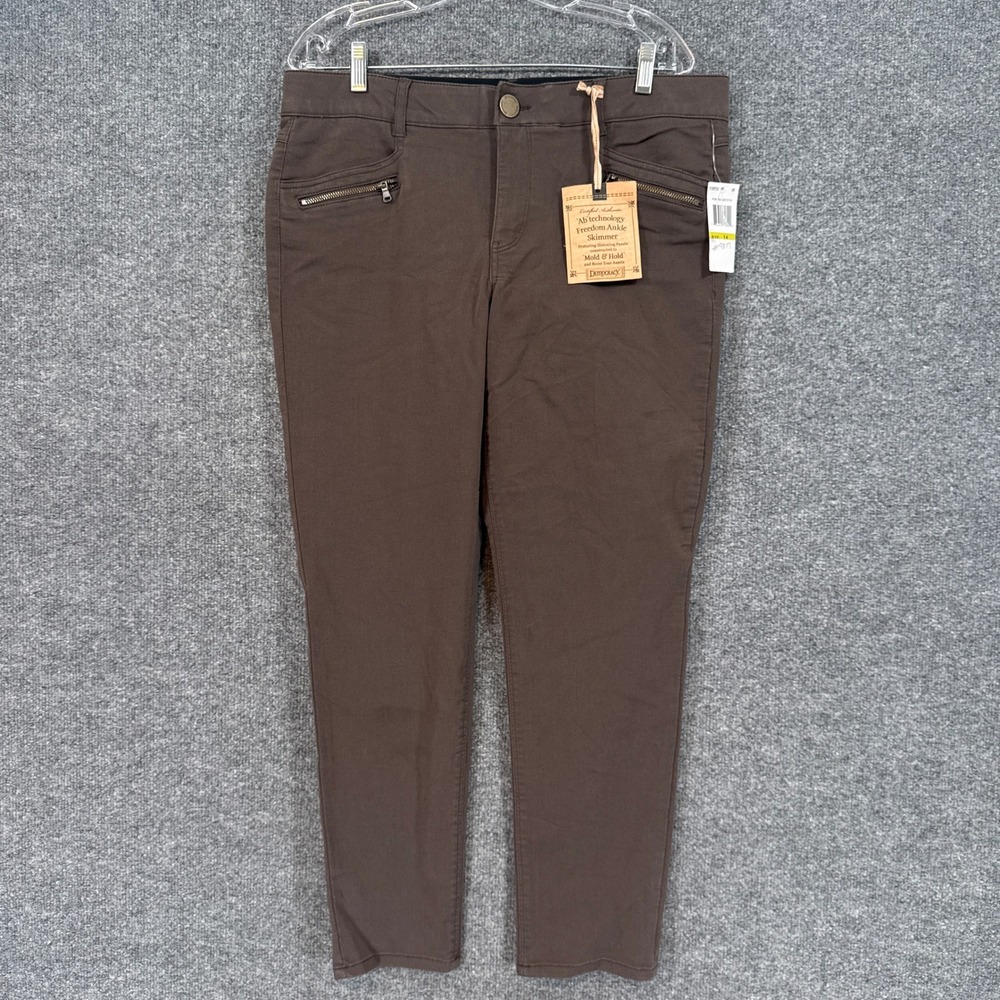Democracy Freedom Ankle Skimmer Pants Womens 14 Brown Slimming Ab Technology NEW